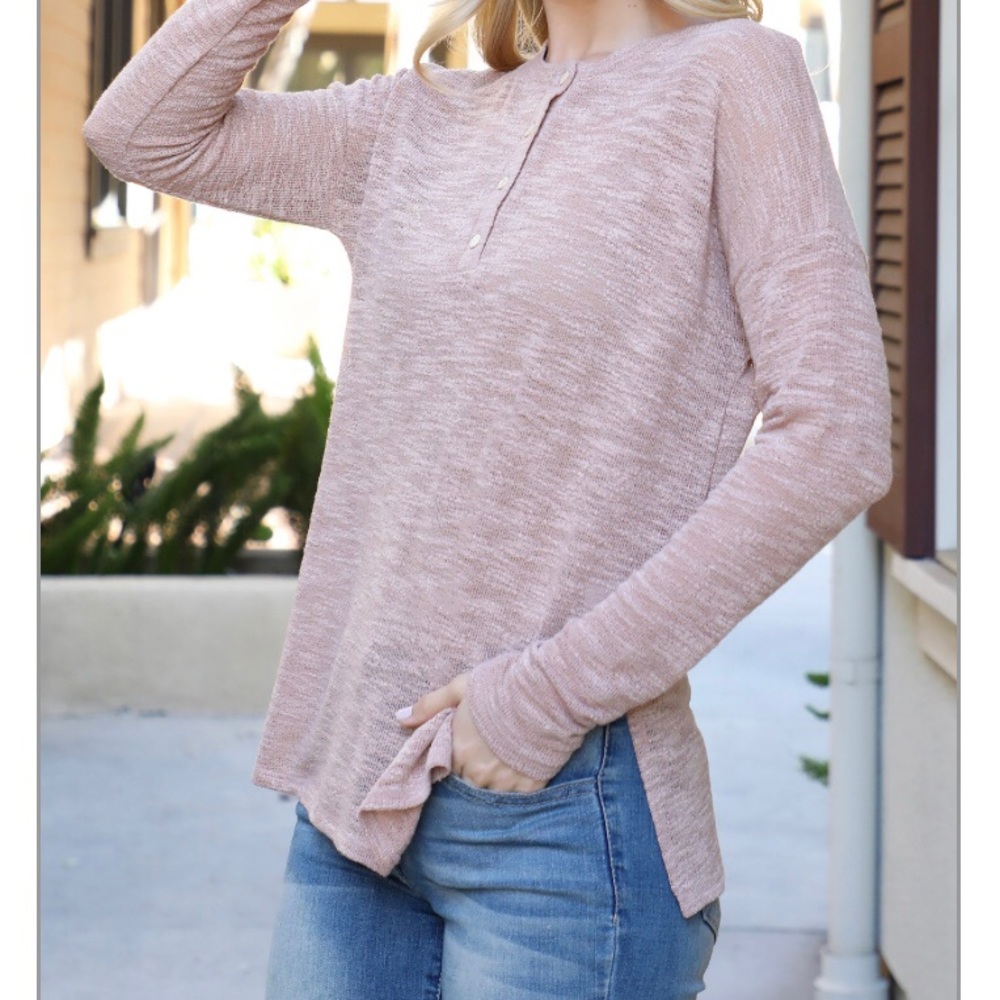 NWT Soft Button Detail Long Sleeve Top